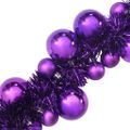 vidaXL Vianočný guľový girland LED Fialová 186 cm Polystyrén