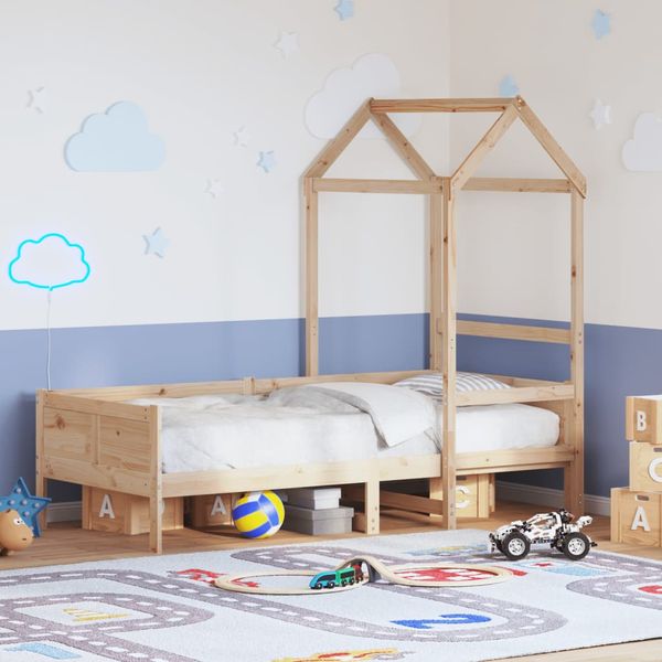 vidaXL Denná posteľ so strieškou 80x200 cm borovicový masív