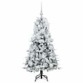 vidaXL Umelý Sklápací Vianočný Stromček Biela 120 cm PE a PVC