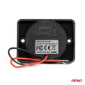 Nabíjačka do auta USB + USB-C štvorcová s ČERVENÝM LED podsvietením 12/24V vodotesná AMiO-04231