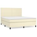 vidaXL Boxspring posteľ s matracom krémová 180x200 cm umelá koža
