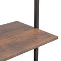 vidaXL Naklonený regál so 4 policami, tmavohnedo čierny 64x35x152,5 cm