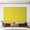 vidaXL Nástenné panely 12 ks bledožlté 90x30 cm látka 3,24 m²