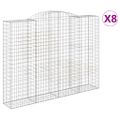 vidaXL Oblúkový gabionový kôš 8 ks 300x50x220/240cm pozinkované železo