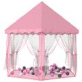 vidaXL Stan na hranie pre princezné s 250 loptičkami ružový 133x140 cm
