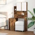 vidaXL Toaletný stolík Staré drevo 80 x 35 x 132 cm Kompozitné drevo