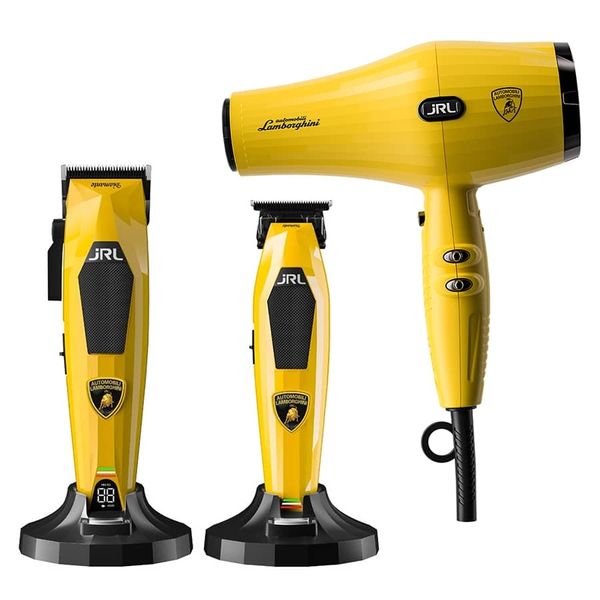 Profesionálny set strihacieho a kontúrovacieho strojčeka a fénu JRL Lamborghini Diamante collection Yellow