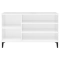 vidaXL Botník lesklý biely 102x36x60 cm spracované drevo