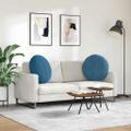 vidaXL Vankúše na sedenie 2 ks Zamat Modrá Ø 80 x 29 cm