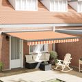 vidaXL Sklopná markíza Žltá a oranžová 400 x 300 x 165 cm Textil a kov