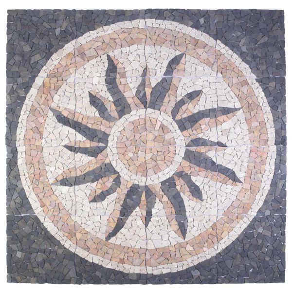 vidaXL Mozaikové dlaždice so slnečným vzorom Viacfarebný 120 x 120 cm