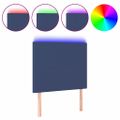 vidaXL Čelo postele s LED modré 80x5x118/128 cm látka