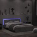 vidaXL Posteľný rám s čelom a LED betónovo sivý 160x200 cm