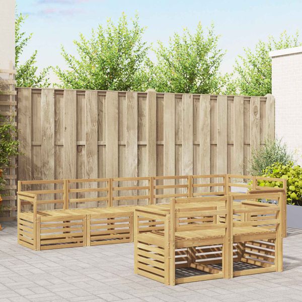 vidaXL Záhradná súprava gaučov 8 pcs Biela 306 x 128,5 x 73 cm