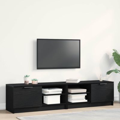 vidaXL TV skrinka 2 pcs Čierny dub 80 x 35 x 36,5 cm Kompozitné drevo