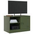 vidaXL TV skrinky 2 ks olivovo-zelené 67x39x44 cm oceľ