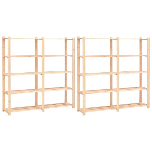 vidaXL Regály s 5 policami 2 ks 170x38x170 cm borovicový masív 500 kg