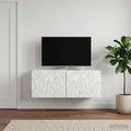 vidaXL Nástenná TV skrinka 78,5 x 41 x 30 cm Biela Kompozitné drevo