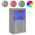 vidaXL Komoda s LED svetlami sivá sonoma 60,5x37x100 cm