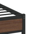 vidaXL Kovový posteľný rám bez matraca hnedý dub 200x200 cm