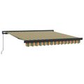 vidaXL Sklopná markíza Zelená a žltá 300 x 250 cm Plátno a hliník