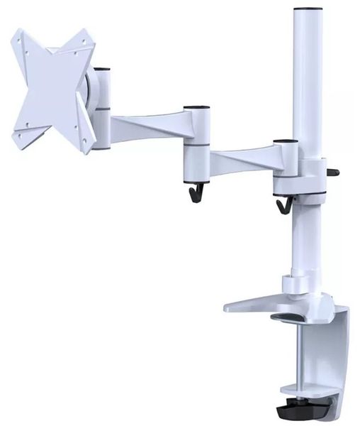 Neomounts FPMA-D1330WHITE / Flat Screen Desk Mount (clamp/grommet) / White Držák, VESA, stolní, pro plochý monitor, úhloprícka 10"-30", náklon 30°, otácení 180°, rotace 360°, nosnost 9kg, bílý