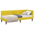 vidaXL Rohový rám postele s čelnou doskou Žltá 80 cm x 200 cm Zamat