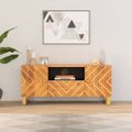 vidaXL TV skrinka hnedo-čierna 105x33,5x46 cm masívne mango