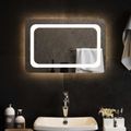 vidaXL Zrkadlo do kúpeľne s LED Priehľadná 60 x 40 cm tvrdené sklo