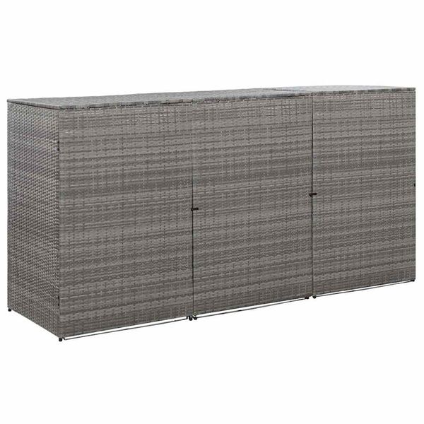 vidaXL Ohrada na tri odpadkové koše, antracit 229x78x120 cm, polyratan