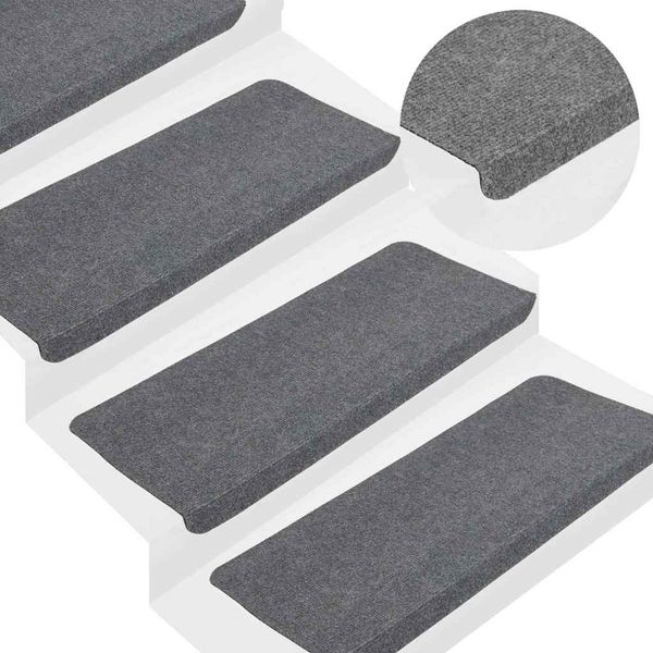 vidaXL Samolepiace nášľapy na schody 30 ks sivé 65x24,5x3,5 cm