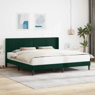 vidaXL Rám postele s čelnou doskou Tmavozelená 180 x 200 cm Zamat