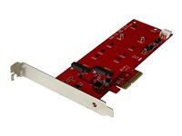 Startech 2x M.2 SATA SSD Controller Card - PCIe - PCI Express M.2 SATA III Controller - NGFF Card Adapter (PEX2M2) - Radič úložiska - M.2 - M.2 Card / SATA 6Gb/s - PCIe 2.0 x2 - pre P/N: BNDTB10GI, BNDTB210GSFP, BNDTB310GNDP, BNDTB410GSFP, BNDTB4M2E1, BNDTBUSB3142