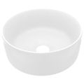 vidaXL Luxusné umývadlo, okrúhle, matné biele 40x15 cm, keramika