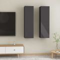 vidaXL TV skrinky 2 ks, lesklé sivé 30,5x30x110 cm, kompozitné drevo