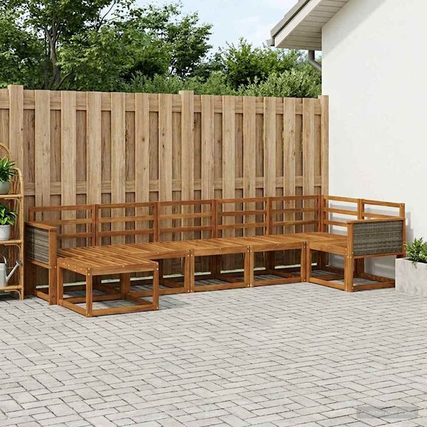 vidaXL Záhradná súprava gaučov 7 pcs Prírodná Pevné akáciové drevo