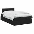 vidaXL Ottoman posteľ s matracom a LED Čierna 120 x 190 cm Látka