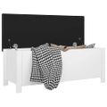 vidaXL Úložný box s vankúšom biely 105x40x45 cm kompozitné drevo