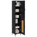 vidaXL Highboard Čierny dub 34,5 x 34 x 180 cm Kompozitné drevo