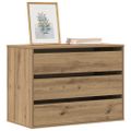 vidaXL Rohová komoda so zásuvkami dub artisan 80x41x58cm kompoz. drevo