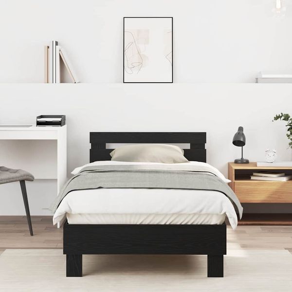 vidaXL Rám postele Čierny dub 203 x 95 x 70 cm Kompozitné drevo