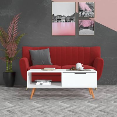 vidaXL Konferenčný stolík, biely 100x49,5x43 cm, kompozitné drevo