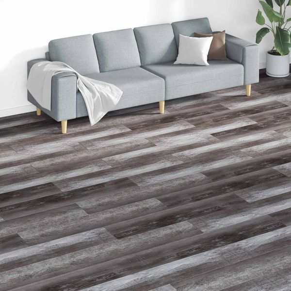 vidaXL Podlahové dosky 18 pcs Hnedá 5,26 m² PVC