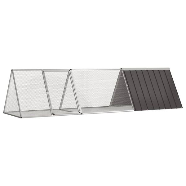 vidaXL Klietka pre králiky antracitová 302,5x80,5x71 cm pozinkovaná oceľ