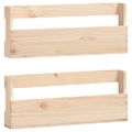 vidaXL Nástenné stojany na topánky 2 ks 59x9x23 cm borovicový masív