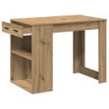 vidaXL Stolík so zásuvkou a policou dub artisan 102x62x77,5 cm