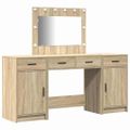 vidaXL Toaletný stolík 3 ks Hnedá 78,5 x 41 x 135 cm Kompozitné drevo