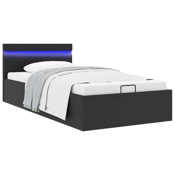 vidaXL Hydraulický posteľný rám+úložný priestor, LED, 90x200 cm