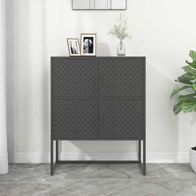 vidaXL Vysoká skrinka antracitová 80x35x100 cm oceľ
