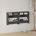 vidaXL Nástenné skrinky na topánky 2 ks, lesklé sivé 60x18x60 cm